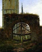 Caspar David Friedrich The Cemetery Gate Germany oil painting artist